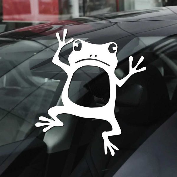 Transfert de tatouage Verre de fenêtre de grenouille très intéressante Autocollant de voiture personnalisée Sticker multiproofroofroproofules à carburant Sticker décoratif 240426