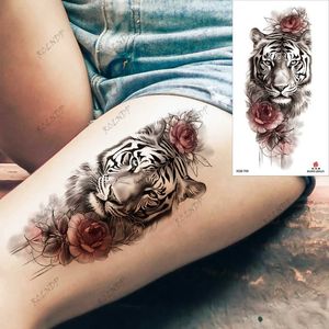 Tattoo Transferir impermeable tatuaje temporal pegatina tigre tigre rosa mariposa dragón ballena lobo pájaro falso tatuaje de tatuaje tato para mujeres 240427