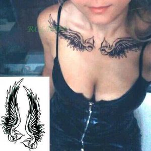 Transfert de tatouage Autocollant de tatouage temporaire imperméable Ailes divines d'ange autocollants de tatouage flash tatouage faux tatouages pour filles dame 7 240426