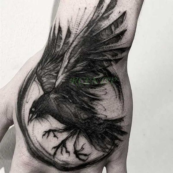 Transfert de tatouage étanche à tatouage temporaire Eagle Crow Gothic Eye faux tatouage flash tatoo main arrière bras art tatouages pour garçons femmes hommes 240426