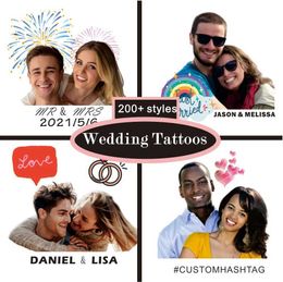 Tattoo -overdracht WP aangepaste bruiloft Tijdelijke tattoo -sticker Stuur gewoon een foto en we hebben de ontwerpen op maat gemaakt die u wilt Easy paar Tattoo maken 240427