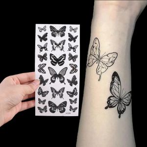 Tatouages 1 feuille étanche à tatouage temporaire autocollant 3D papillon faux tatouage flash transfert tatouage de jambe de jambe à main pour les femmes art corporel