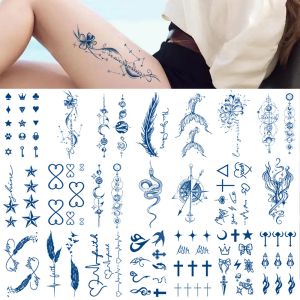 Tatouages ​​100pcs en gros petit jus d'encre tatouage temporaire d'une durée de 15 jours serpent flèche plume rose corps art autocollant homme tatoo bras femmes