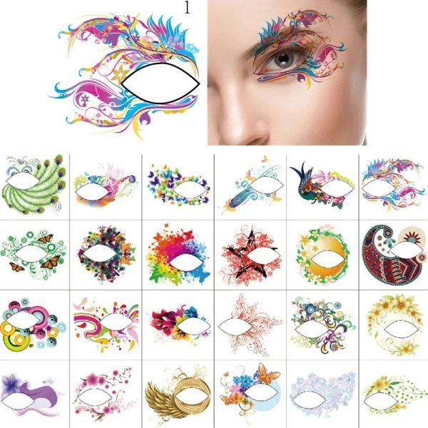 Tatuajes 1pc de moda mujeres ojo temporal tattoo sexy maquillaje para delineador de ojos pegatinas ojo de tatuaje de tatuaje flash de carnaval calcomanía de ojo