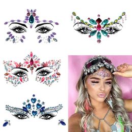 Tatouages 3d New Rhinestone Festival Maquillage Bright Face Stickers Glitter Stones Bijoux Stickers on Crystals Face Gems Decoration Diamonds