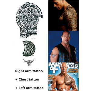 Tatouages ​​3pcs / set tatouage temporaire 'Fast Furious' dwayne the rock Johnson Tattoo Big Size Body Arm Art Art Tattoo Sticker Flash Tattoo