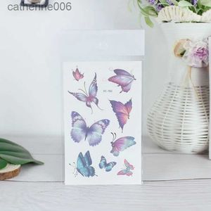 Tatuajes Pegatinas de dibujo de colores 1PC pegatinas de tatuaje de mariposa para decoración de niños planta de flores coloridas imagen de primavera impresión transferencia de agua tatuaje falso RA064L2