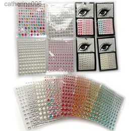 tatoeages gekleurde tekening stickers 1pc strass kunst eyeliner stickers lichaam 3d kristal glinsterende wenkbrauw make-up gezicht ogen diamant tijdelijke tattoo festival feest