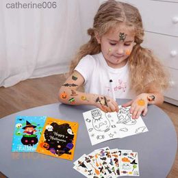 Tatoeages Gekleurde Tekening Stickers 34 Stuks Halloween Speelgoed Kleurboek Pompoen Tijdelijke Tatoeages Stickers Tekenboek Vroeg Onderwijs Party Decor Aankleden voor KidsL