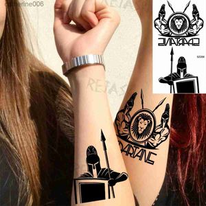 Tatoeages Gekleurde Tekening Stickers Zwart Kleine Paardebloem Mode Voeten Tijdelijke Tatoeages Voor Vrouwen Volwassen Veer Spartan Realistische Fake Tattoo Body Art Tatoo DecalL