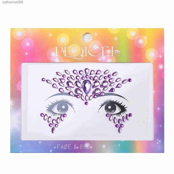 Tatouages colorés Dessin Autocollants Coloré Enfants Maquillage Visage Autocollants Cristal Diamants Pierres Précieuses Filles Femmes Vacances Paillettes Fête Auto-Adhésif Yeux Visage TatouagesL