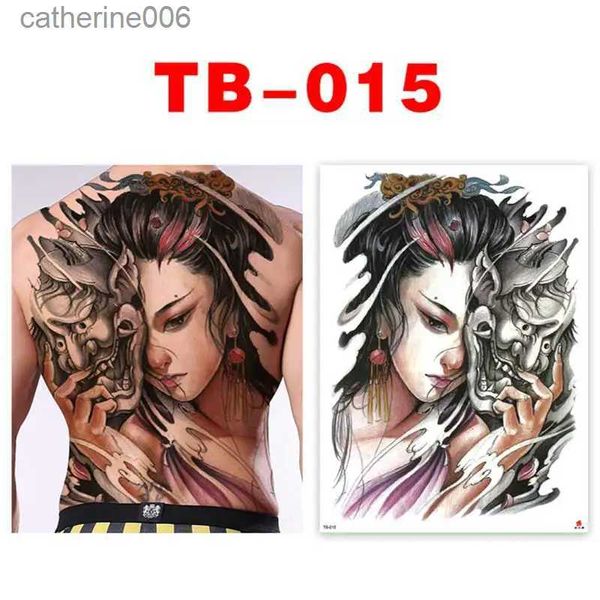 Tatouages colorés dessin autocollants grands tatouages temporaires autocollants hommes roi lion serpent dragon chinois Ganesha tigre femme corps humain imperméable faux tatouage ArtL231