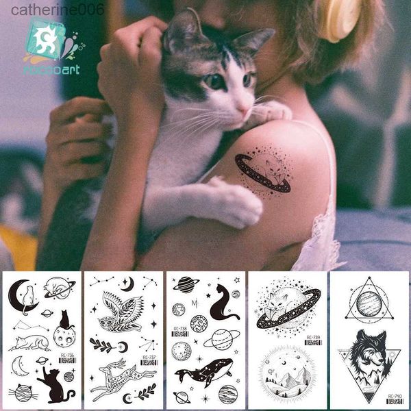 Tatouages autocollants de dessin colorés nouveau patch de tatouage imperméable et frais dessin animé animal tatouages temporaires autocollant taille 105 60mmL231128