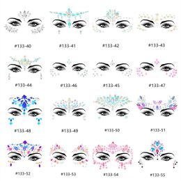 Tatoeages oogschaduw Face Diamonds Festival Body Decoratie Juwelen Stickers Zelfklevende nep tatoeages Make -up nagel Rhinestone Wedding