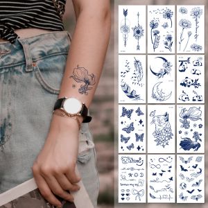Tatoeages nep tattoo sticker kruidenplanten sap waterdichte langdurige tijdelijke tatoeages kleine hand vinger pols schattige tattoo bloemenvogel