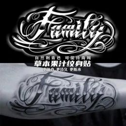 Tatouages Lettre de la famille Autocollant tatouage dure faux tatouage pour femme arm tatouage temporaire art art faux tatouage imperméable tattuajes