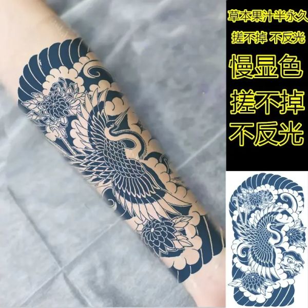 Tatuajes Herbal Crane Bird Pegatina TATOO TATATO FALSO DIGRADOR PARA MUJER HOMBRE MAN