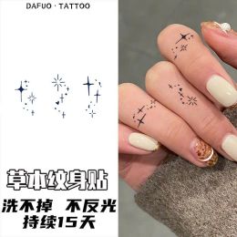 Tatoeages kruidensap tattoo sticker voor vrouwen vinger eenvoudige schattige sterren tijdelijke tatoeages waterdichte nep tattoo romantische blijvende sticker