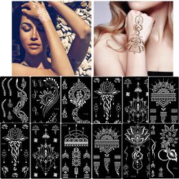 Tatouages INDIAN HENNA HOLLOG THEMPORARY TATOUC STANCHER Sticker Body Face Brack Painting Hand Tattoo Modèles autocollants Sticker Sticker Sticker Sticker