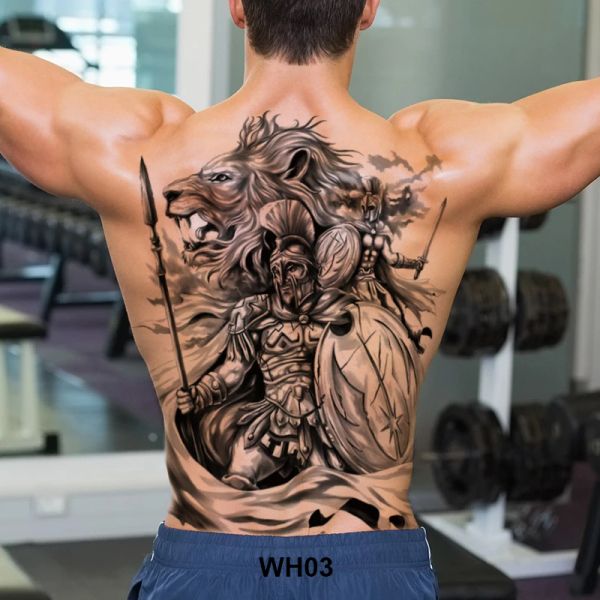 Tatuajes grandes tatuaje temporal para hombres arte del cuerpo del tatuaje completo