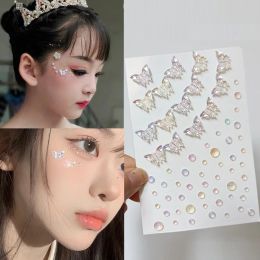 Tatouages Nouvelles strass pour le visage festival maquillage cristaux autocollants pour enfants diamants joelry autocollants adhésifs paillettes pour le visage