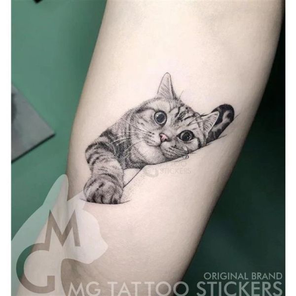 Tatouages tatoo imperméable chat japonais mignon bras de compagnie bras semi-permanent tatouage chat animal drôle tatouage autocollant tatouage temporaire pour hommes femmes