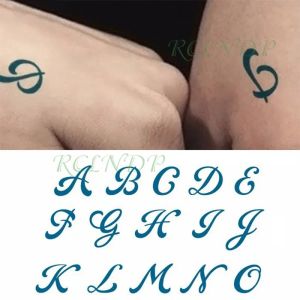 Tatouages étanche à tatouage temporaire d'autocollant capital lettres anglaises alphabet tatouage mot ao pz tatouages autocollants flash tatoo faux tatouages