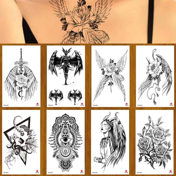 Tatouages étanche à tatouage temporaire étanche 100pcs grossais fleur fleur mode fausse manche flash art femmes cool corps