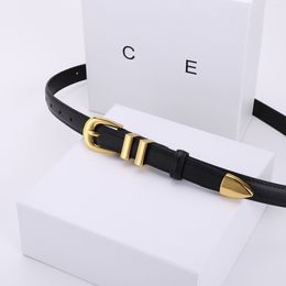 Diseñador de cinturones Taurillon Cinturones para mujer Hebilla de aguja Faja de cuero genuino de 18 mm Cinturón de mujer Cinturilla delgada de moda para mujer Con caja