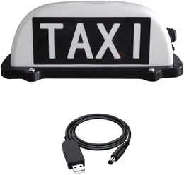 Luz de letrero de taxi con cuadrado, techo de automóvil, luces de taxi recargables, iluminación de taxi a prueba de agua sellada con magnético