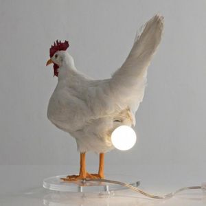 Taxidermia pollo lámpara decoración habitación noche luces simulación gallinas ponedoras luz Animal pollo huevos lámpara fiesta decoración del hogar
