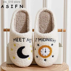 Taylor Asifn Style Rencontre chez moi Slippers Midnight Cozy confortable Broidered Slides Soft Ts Swifties Music Tour Houseshoes T230824 690