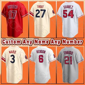 27 Mike Trout 17 Maillots de baseball Shohei Ohtani Anthony Rendon Reid Detmers Matt Thaiss Angels Gio Urshela Jose Suarez Taylor Ward Hunter Renfroe Carlos Estevez