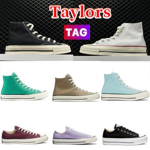 Taylors Casual Shoes hombres mujeres High Star 70 zapatillas de lona clásicas Ox Black White Parchment Hi Dark Root Wolf Grey Burgundy Desert Cargo Pink Fabric zapatilla de deporte