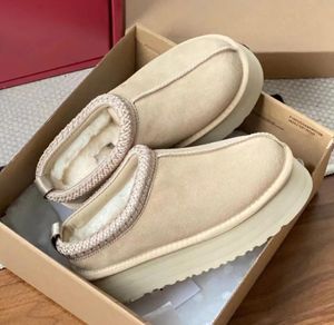 Tazz Maxi Tasman Slippers Designer dameslaarzen Tazz Slippers Schapenvacht Australië Mosterdzaad Ultra Mini Platform Laarzen Instapper Koeienhuid Wol Winter Tazz