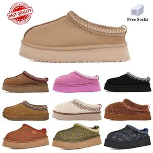 Tazz Slipper Tasman Slippers laarzen voor dames ultra mini ugge platform Zwart Kastanje Rood Designer Laarzen Bont mosterdzaad Booties pluizig bont uggsly 35-42