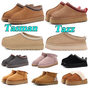 Tazz Slipper Tasman Slippers Womens ultra ugge mini tasman platform Zwart Kastanje Rood Designer Laarzen Bont mosterdzaad Booties pluizige bontlaarzen