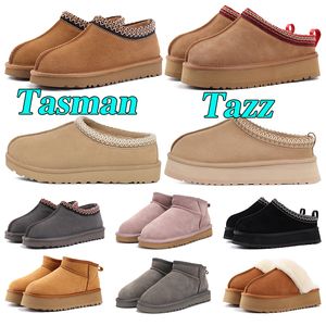 Tazz Slipper Tasman Slippers Womens ultra Ugh laarzen mini tasman platform Zwart Kastanje Rood Bont mosterdzaad Booties pluizige bontlaarzen