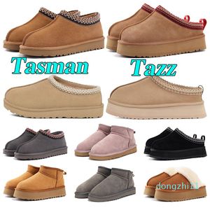 Tazz Slipper Tasman Pantoufles Femmes bottes ultra Ugh mini plate-forme Tasman Noir Châtaigne Rouge Fourrure graine de moutarde Bottines bottes de fourrure moelleuses