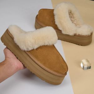 Tazz Slippers Tasman Fur Classic Mustard Seed Ultra Mini Mini Platform Boots Slips on Les Petites Suede et Wool Blend Winter Designer Boties SDFGSDF