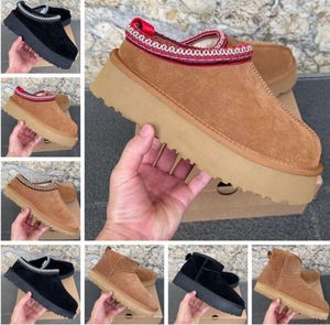 Tazz ugglie-0s Tasman Slipper Fur Sliders Graines de moutarde Ultra Mini Plate-forme Boot Mules en peau de mouton Daim Pantoufle Ugglie Comfort Winter Booties 35-44 gyr