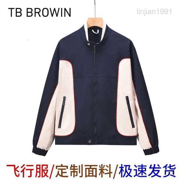 TB BROWIN2023 – costume de vol pour hommes, veste bloc de couleurs, manteau décontracté de Style de rue, nouvelle collection automne