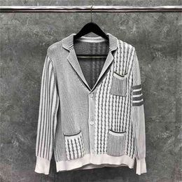 Chandails de marque hommes femmes Cardigans minces vêtements Patchwork rayé laine épaisse automne hiver manteau décontracté