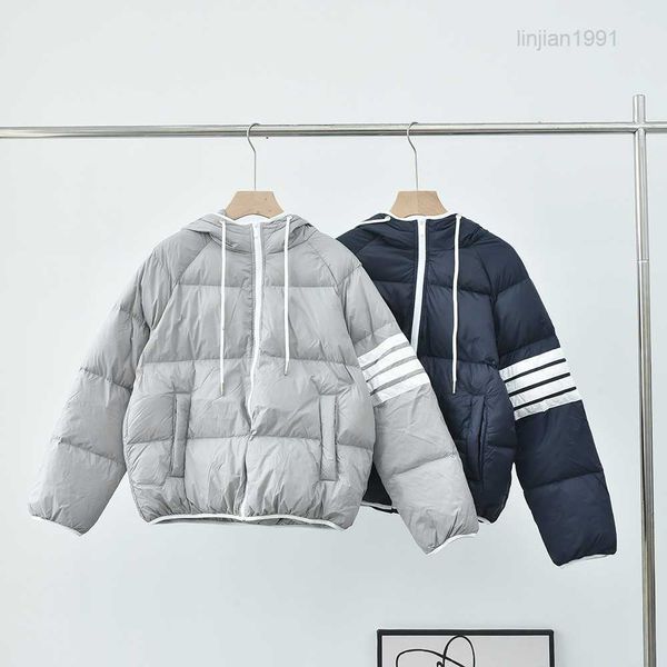 TB Home – manteau en duvet de canard à quatre barres pour femme, manteau d'hiver léger et chaud à capuche, nouvelle mode coréenne