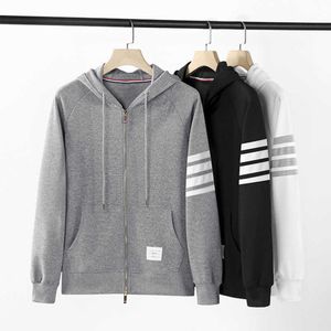 TB Spring Brand Four Bar Waffle Cardigan Hooded Sweater Men S Fashion Casual Couple Coat