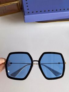 (code:OCTEU03) Moda de lujo mujeres diseñador de la marca gafas de sol 0106 Square Big Frame Summer generoso estilo Mixed Color Frame calidad superior protección UV lente