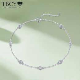 Tbcyd 3 mm 0,7cttw ronde bellenarmband voor dames GRA gecertificeerd S925 zilveren diamanten handketen luxe sieraden geschenken 240518