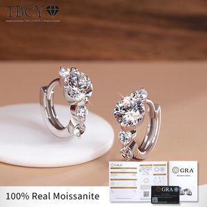 Tbcyd 5 mm d kleur hoepel oorbellen voor vrouwen met GRA S925 Sterling Silver Ear Cimps Buckle Original Fine Joodly 240112