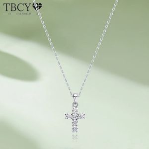 TBCYD D Kleur Kruis Hanger Voor Vrouwen 18 k Wit Vergulde S925 Sterling Zilveren Ketting Ketting Bruiloft Fijne Sieraden 240102