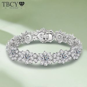 TBCYD D Kleur VVS1 Armband Voor Vrouwen 925 Sterling Zilveren Diamanten Zonnebloem Bangle Wedding Bridal Luxe Hand Sieraden 240305